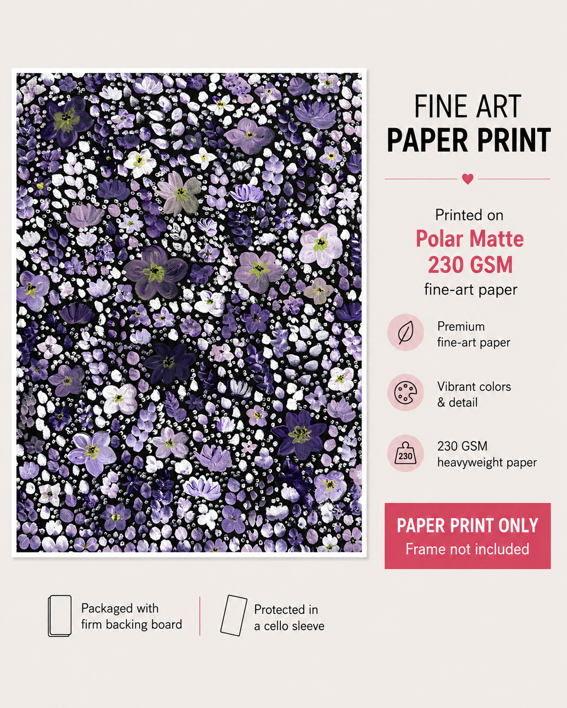 Wild Violets - Fine Art Paper Print