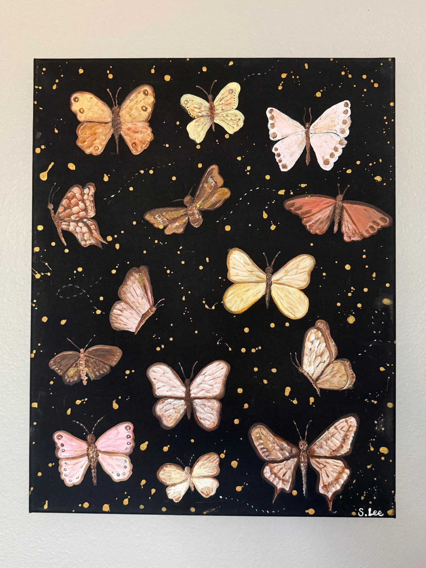 Butterfly Painting on Canvas - Midnight Butterflies - Original Painting