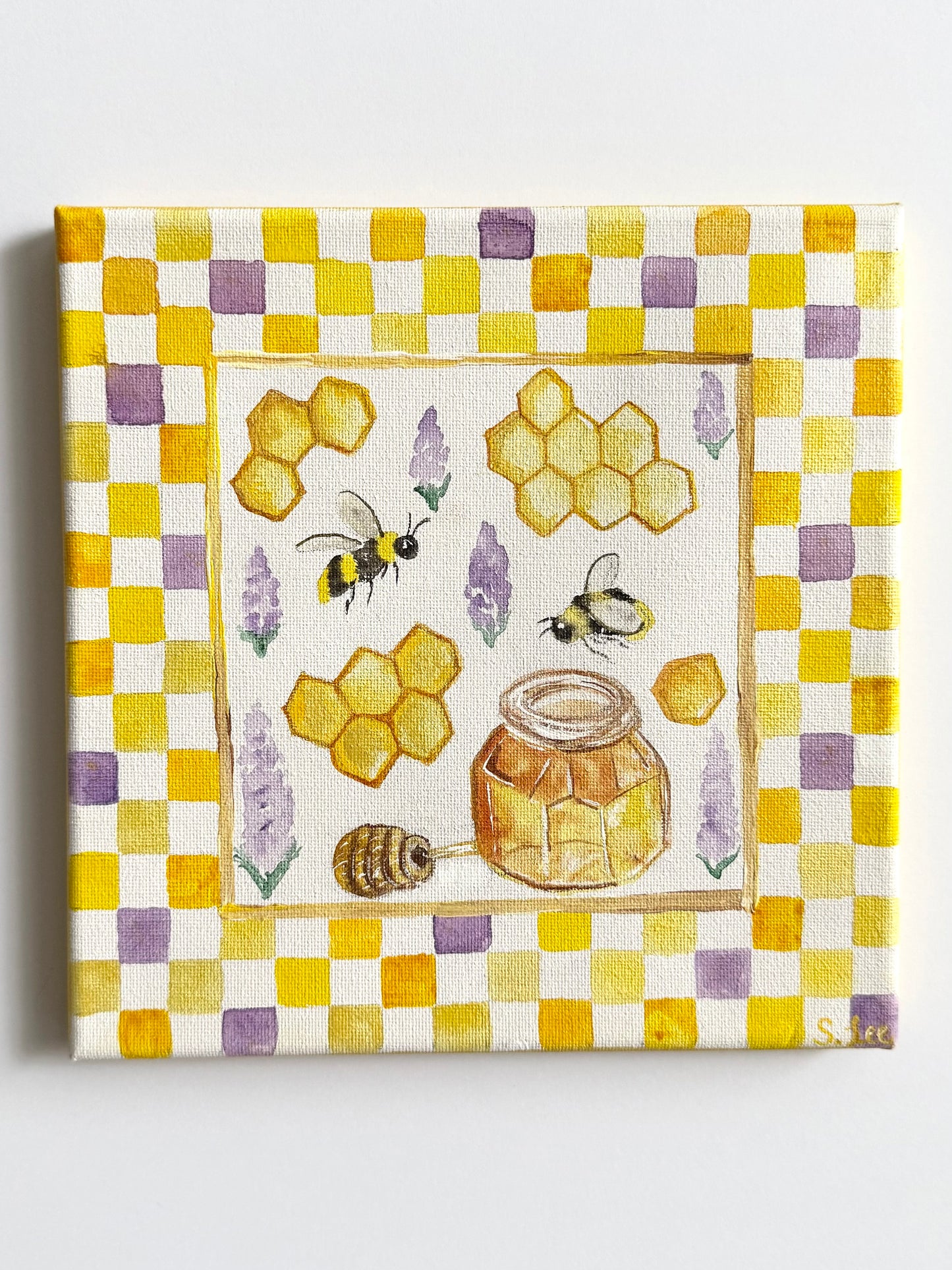 Bees, Honey, & Lavender - Original Painting