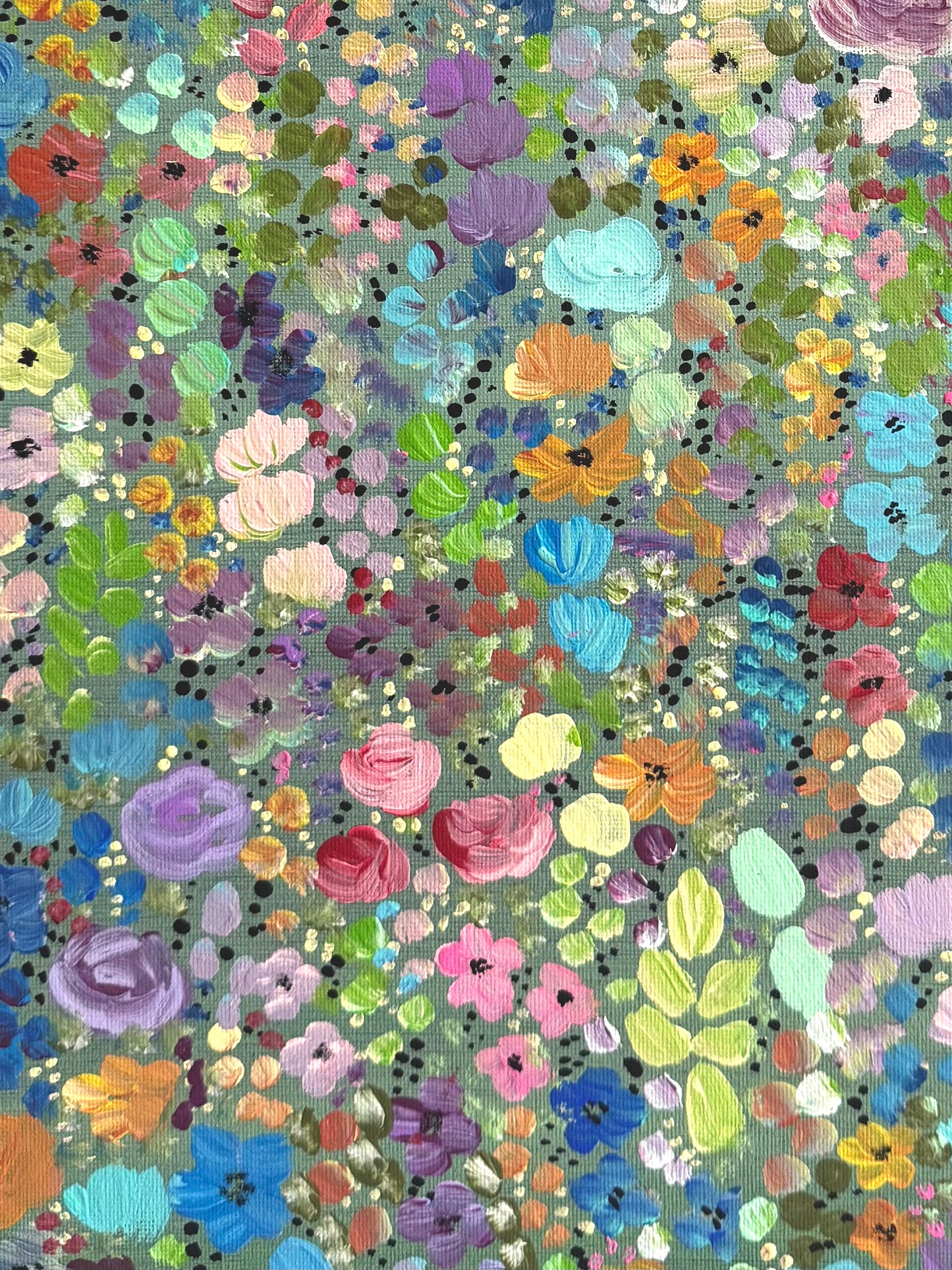 Bright Flower Garden - Original Painting