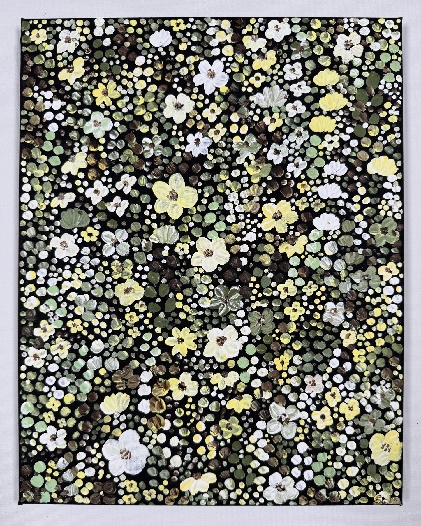 Butter Yellow Flower Garden - Original Painting