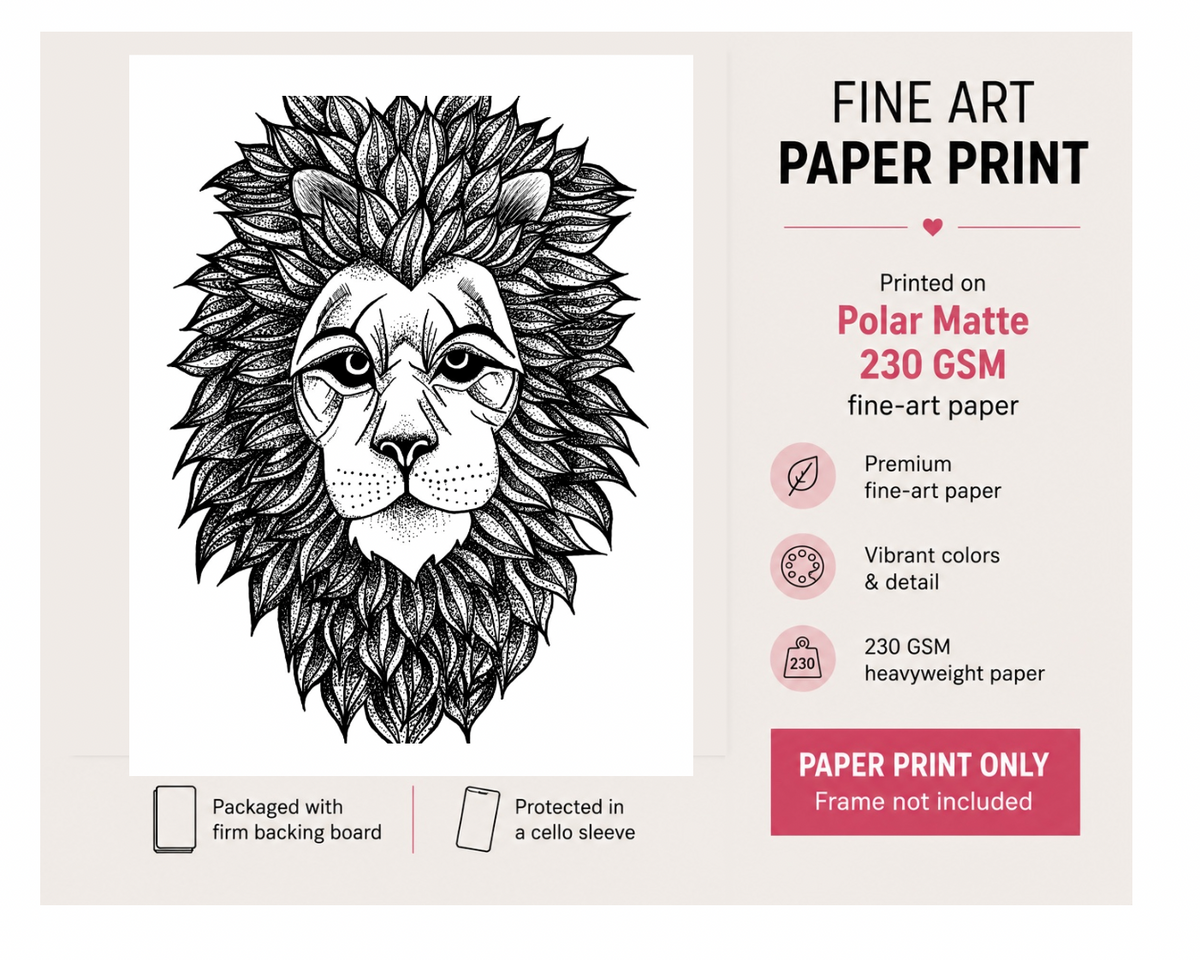 Inked Lion - Fine Art Print