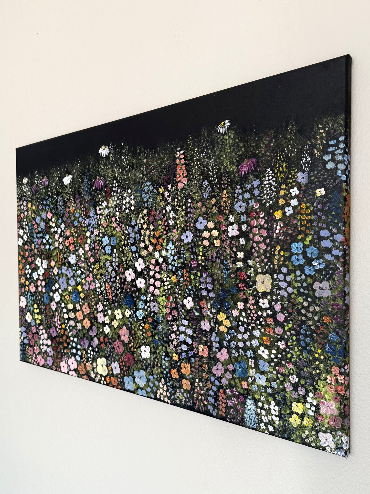 Midnight Wildflower Field - Original Painting