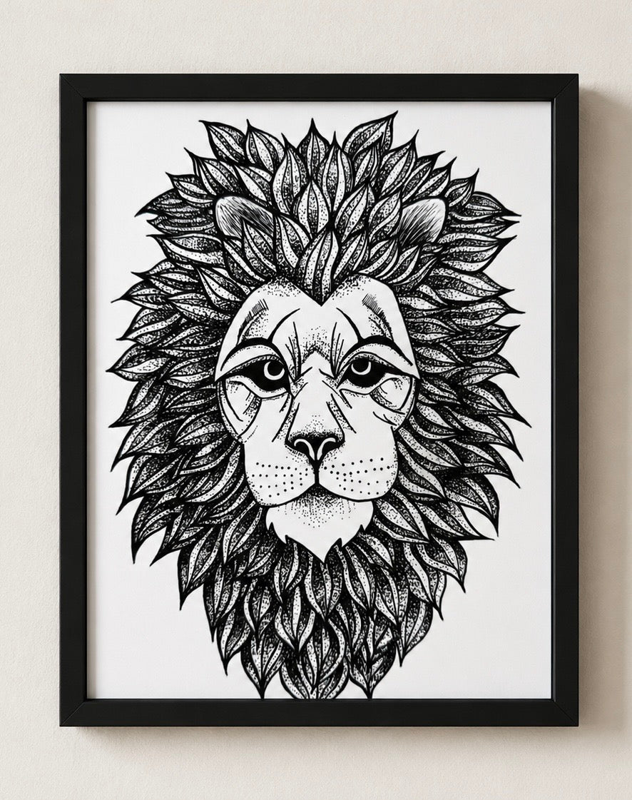 Inked Lion - Fine Art Print