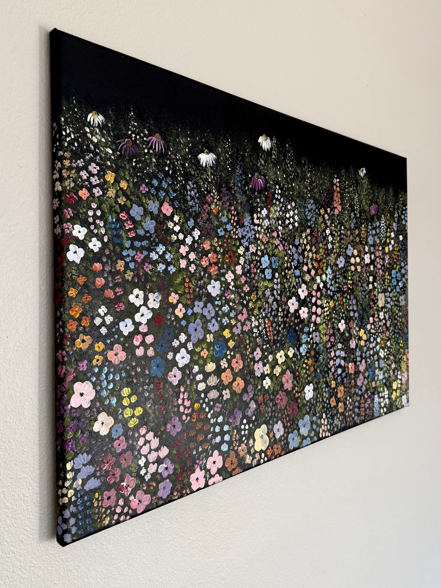 Midnight Wildflower Field - Original Painting