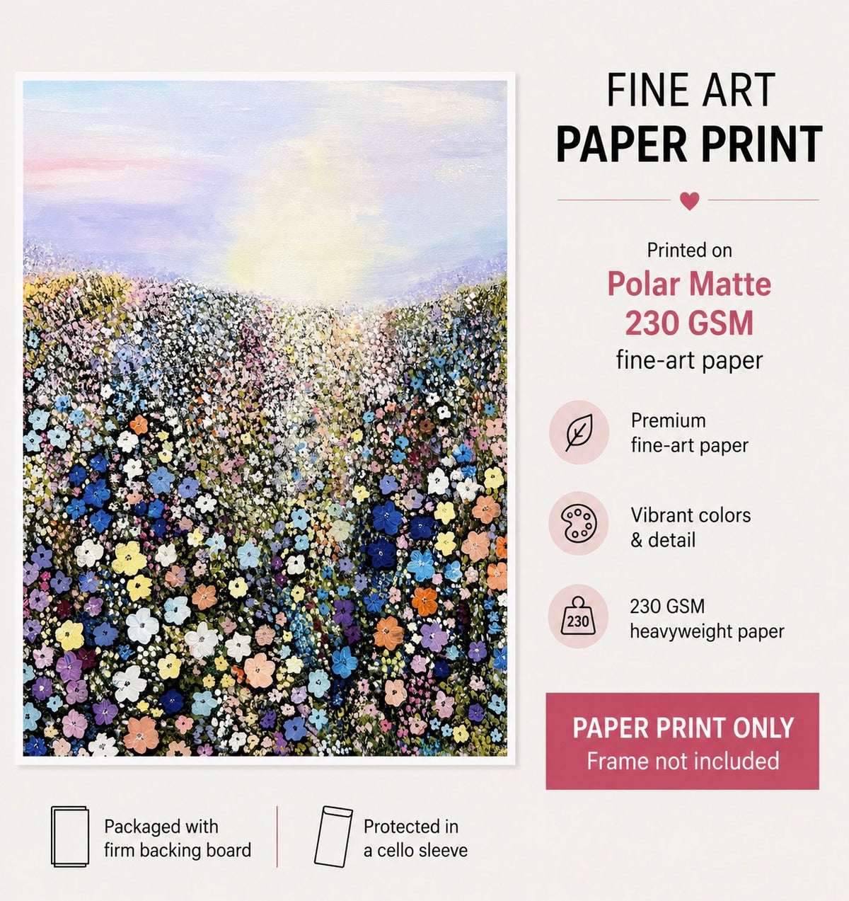 Sunset Wildflower Field - Fine Art Print