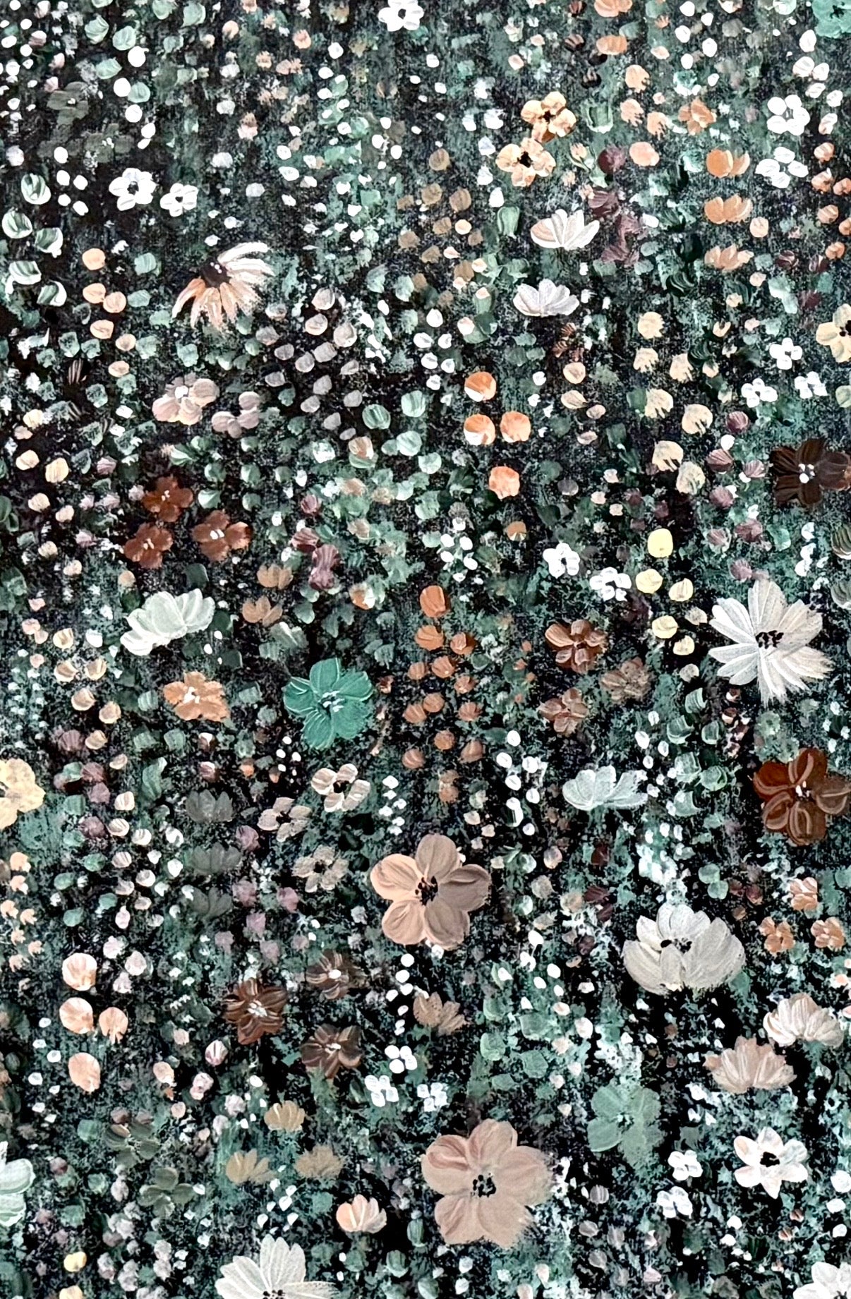 Boho Neutral Flower Field - Original Painting