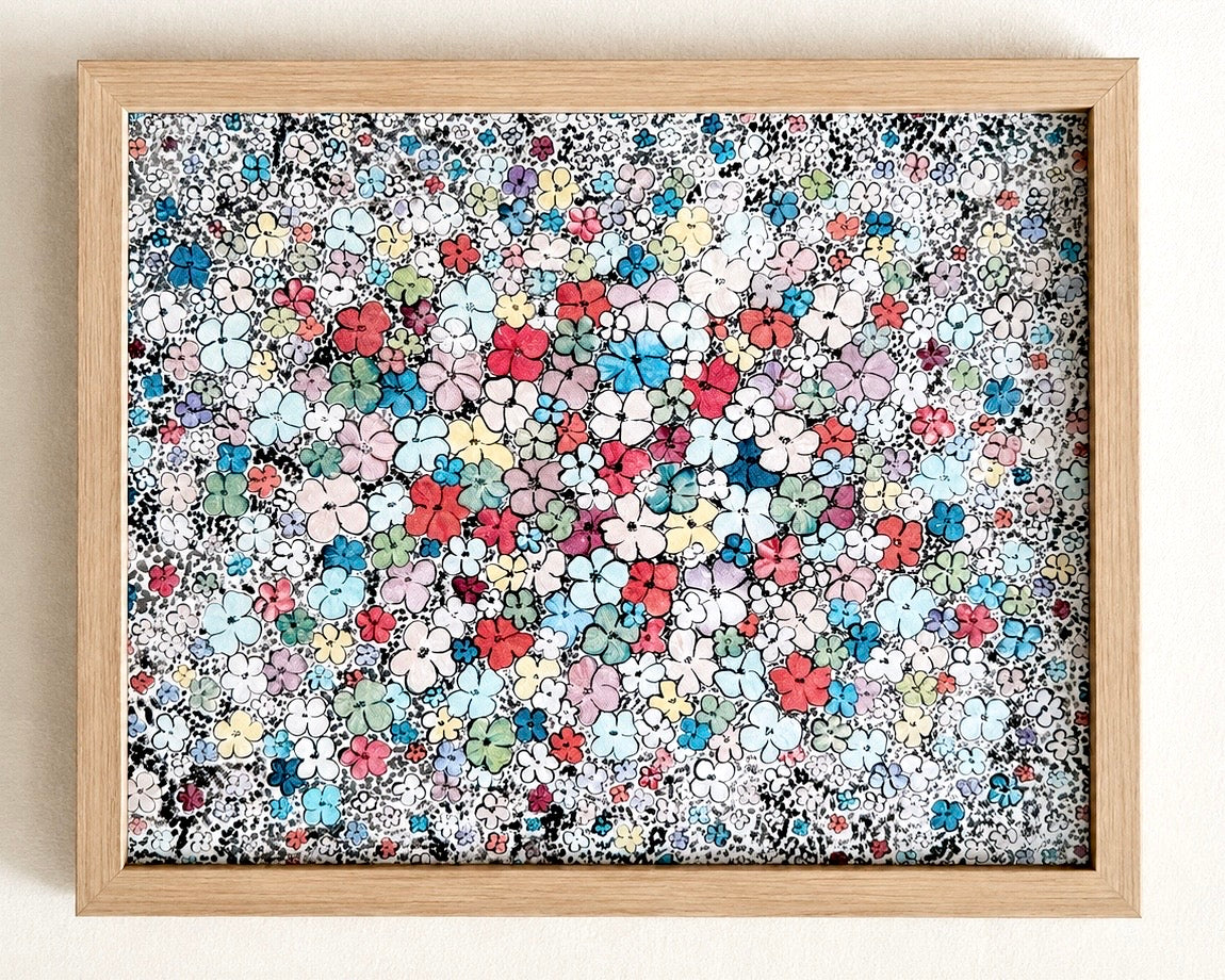 Retro Flower Confetti - Fine Art Paper Print