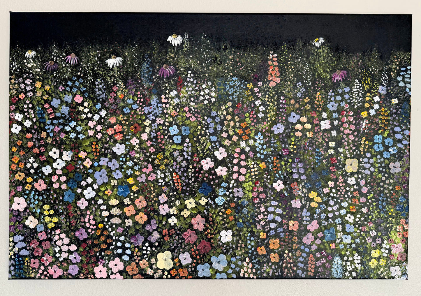 Midnight Wildflower Field - Original Painting