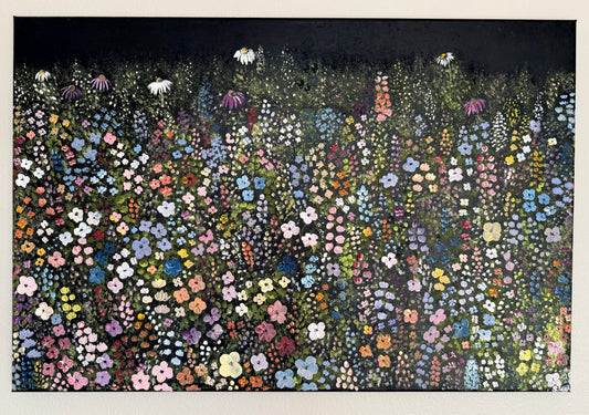 Midnight Wildflower Field - Original Painting