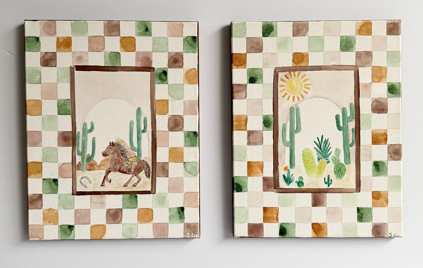 Western Nursery Art - Original Painting Set