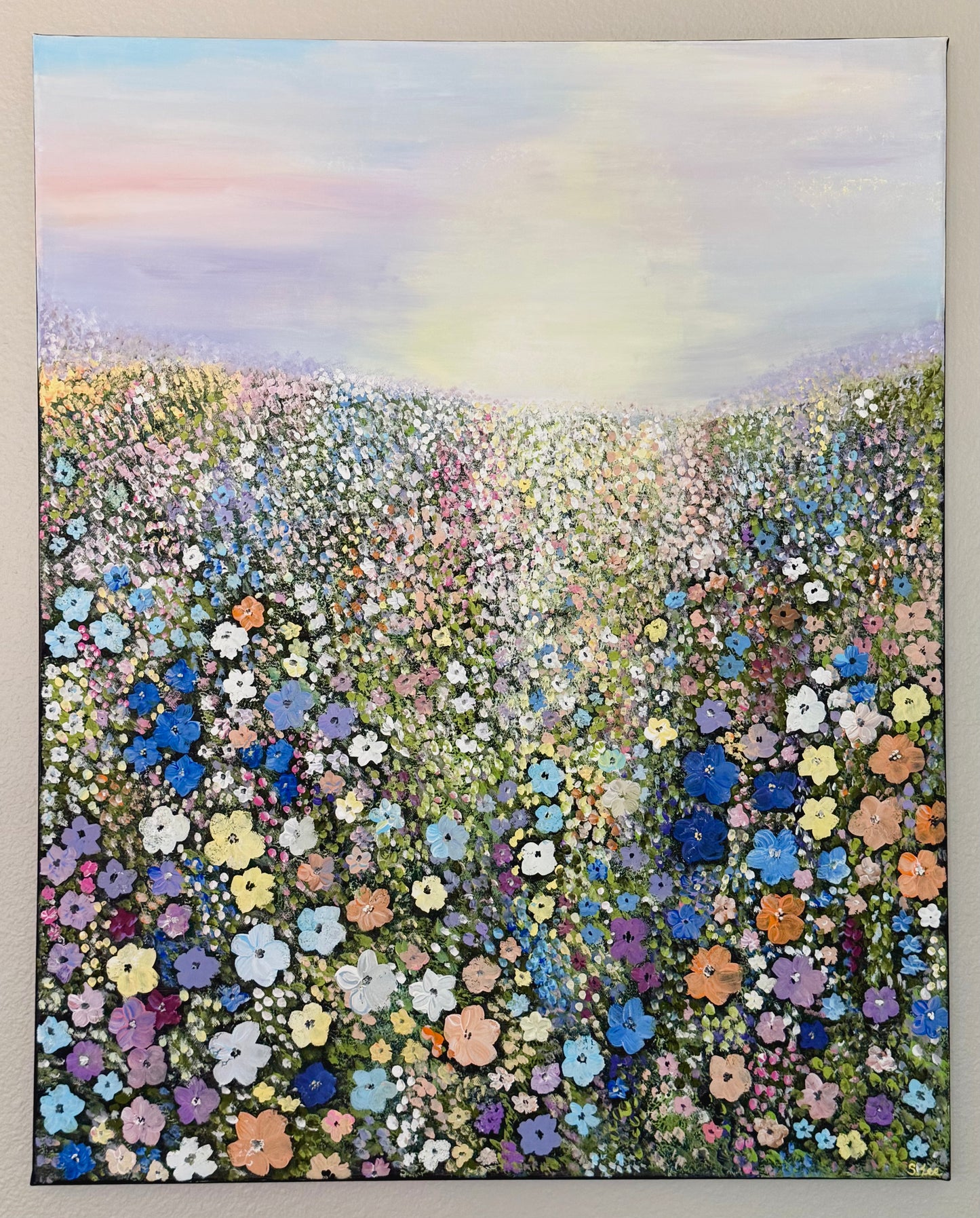 Sunset Wildflower Field - Original Painting