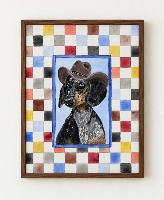 Cowboy Dapple Dachshund - Fine Art Print