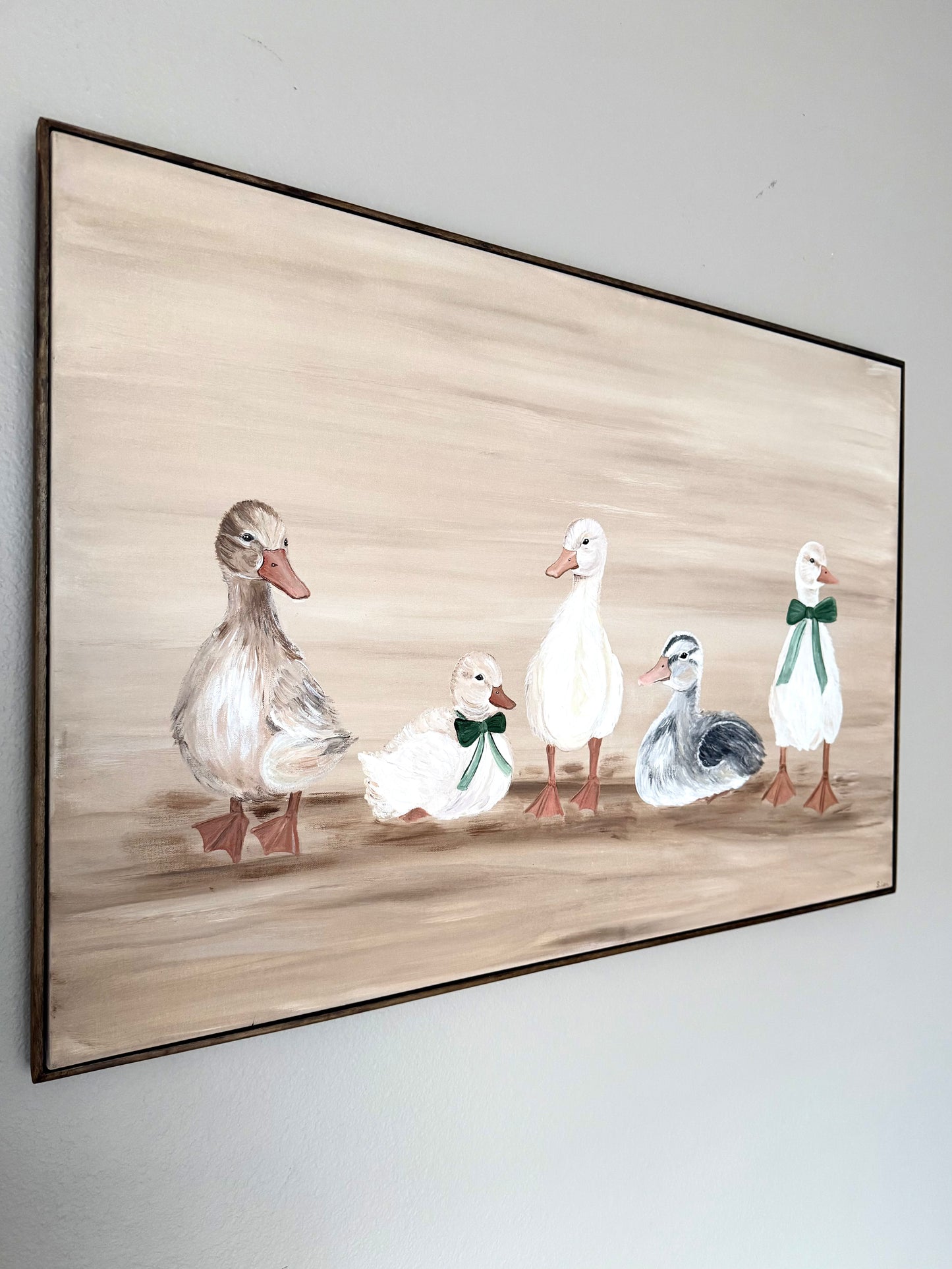 Cottagecore Storybook Ducks - Original Framed Painting