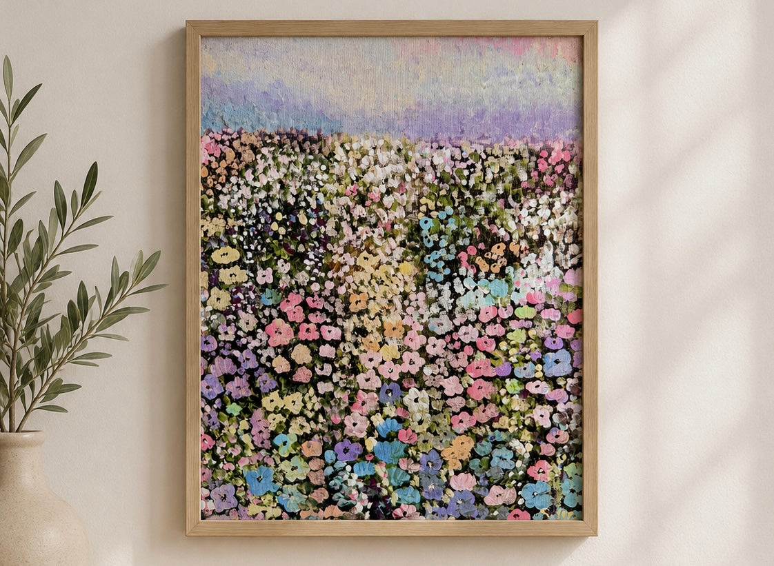Pastel Wildflower Field - Art Print