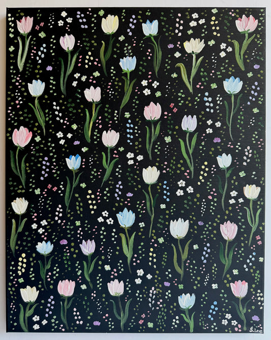 Floating Tulips - Original Painting