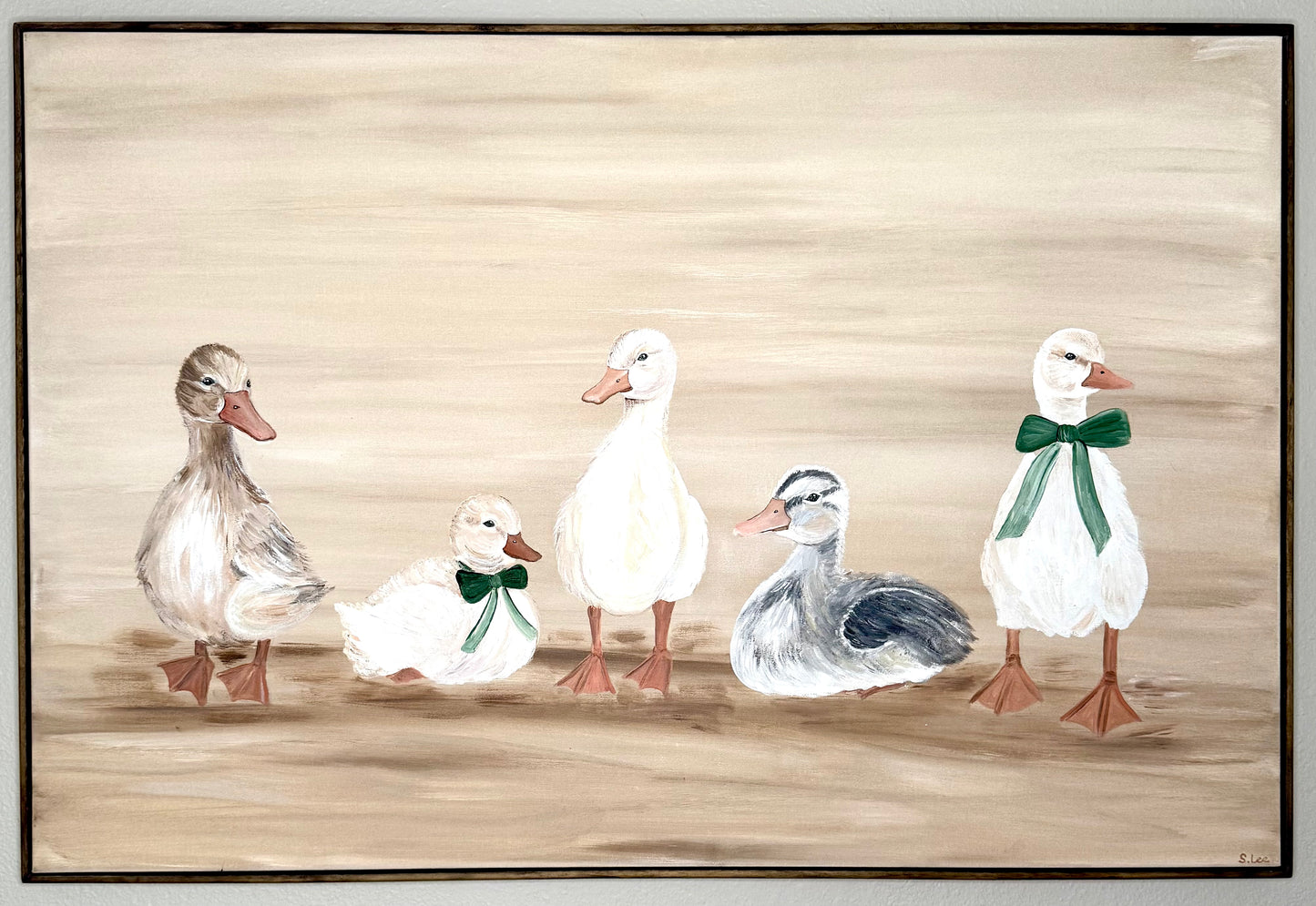 Cottagecore Storybook Ducks - Original Framed Painting