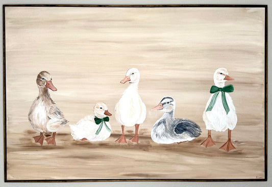 Cottagecore Storybook Ducks - Original Framed Painting