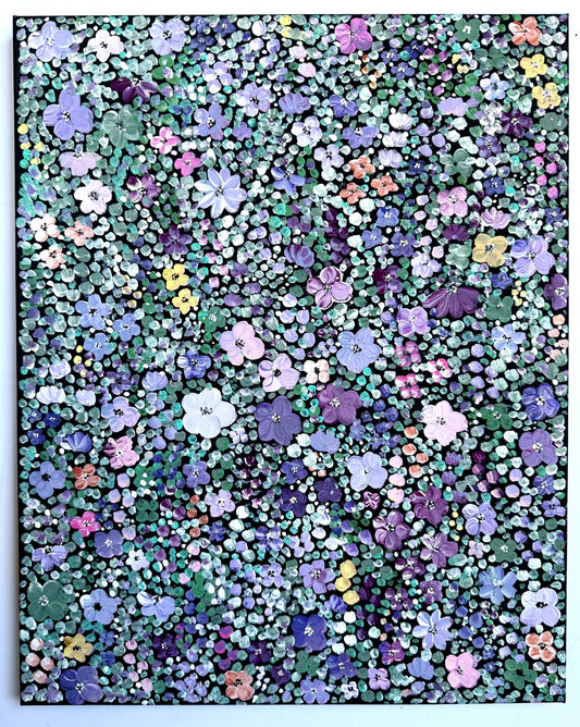 Purple Haze Flower Garden - Original Painting
