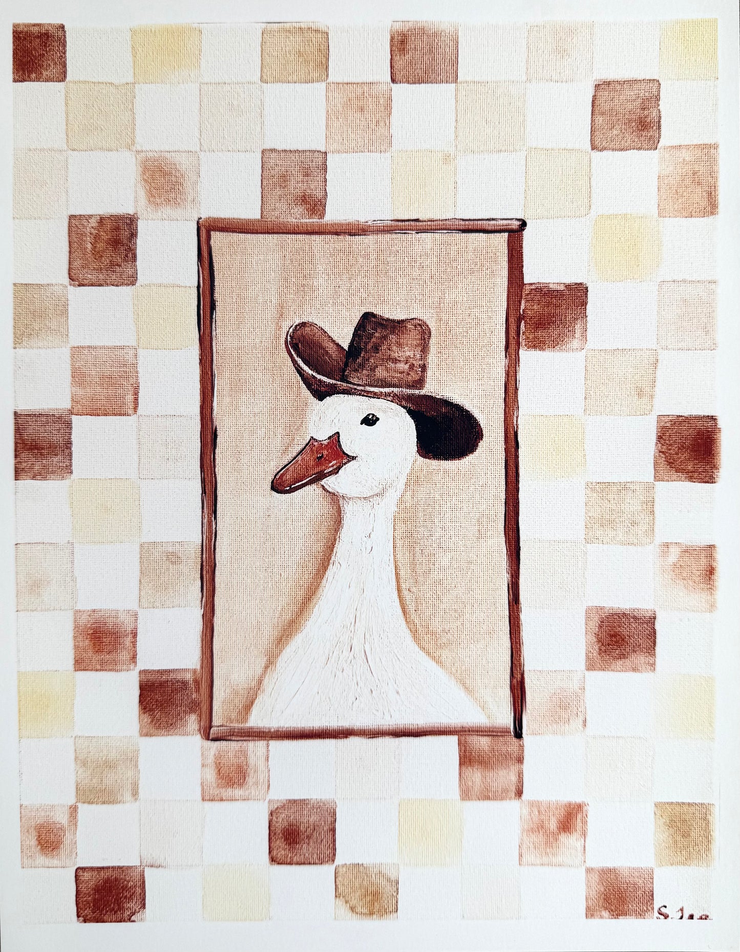 Cowboy Goose - Art Paper Print