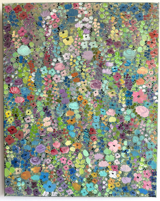 Bright Flower Garden - Original Painting