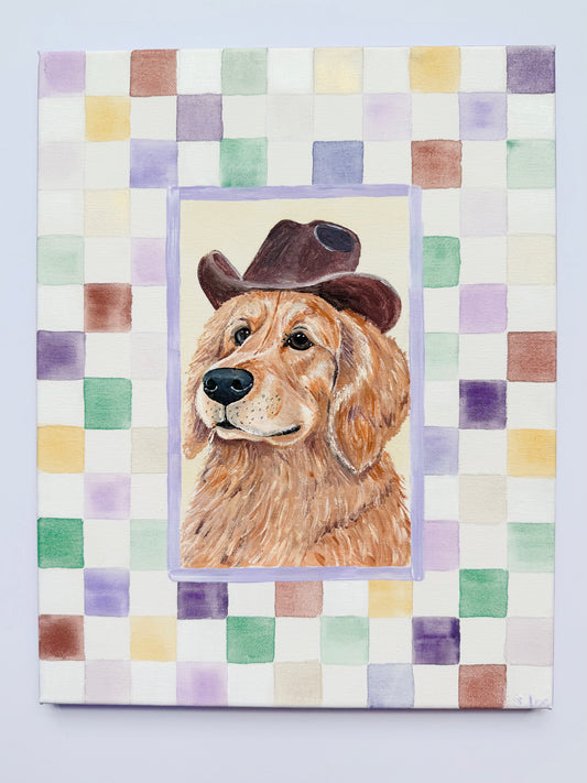 Cowgirl Golden Retriever - Original Painting