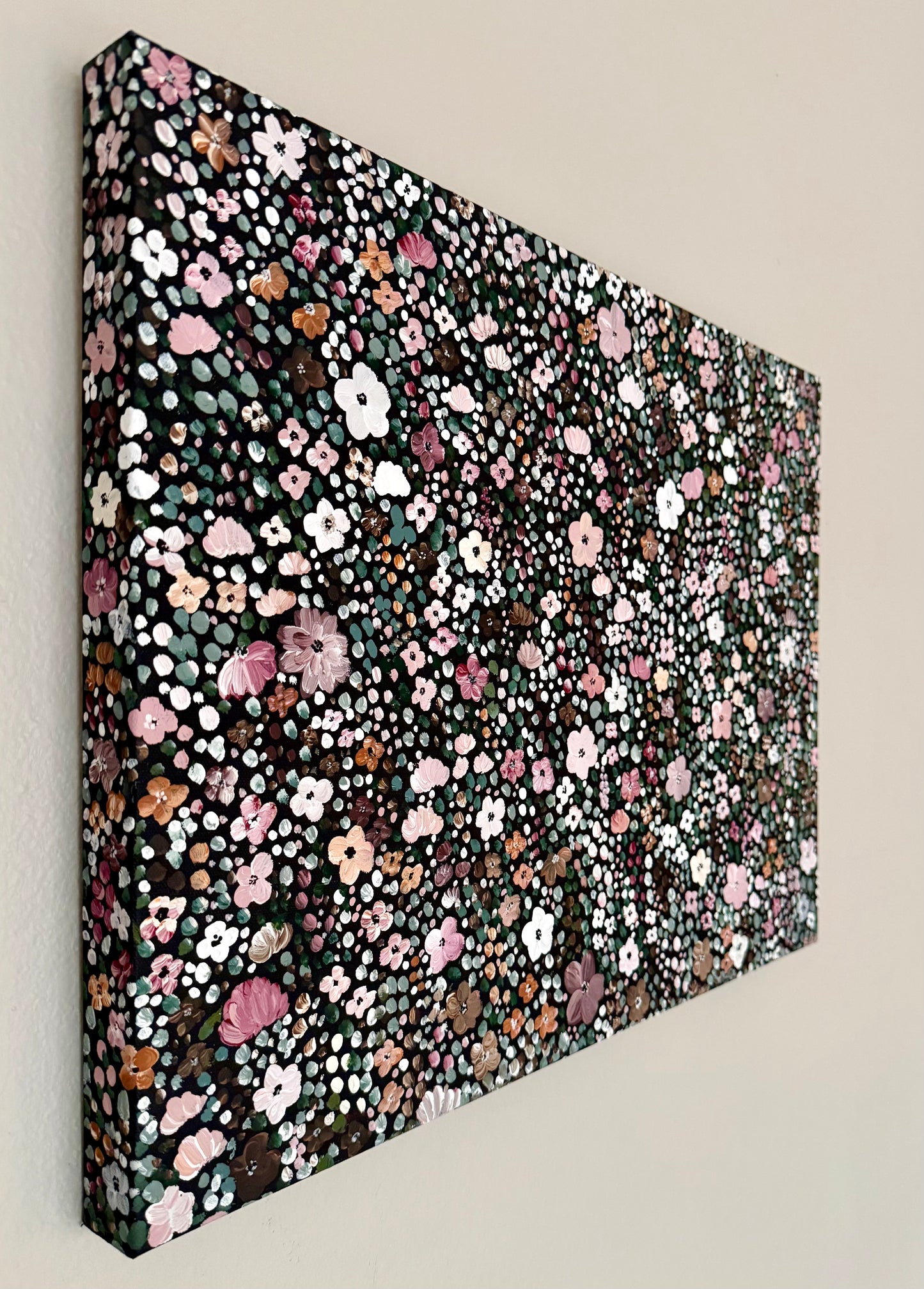 Blushy Mauve Flower Garden - Original Painting