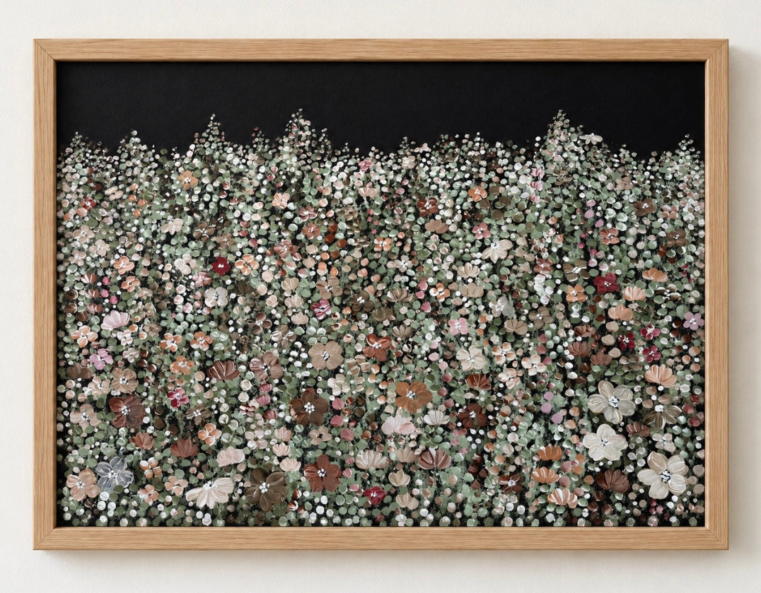 Earthy Neutral Wildflower Field - Fine Art Print