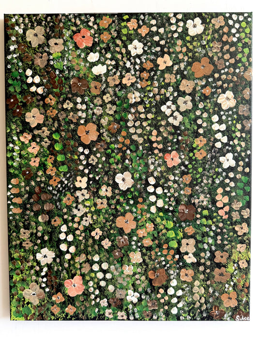 Neutral Wildflower Garden - Original Painting