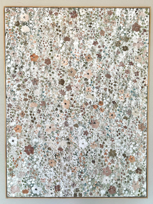 Neutral Whimsical Wildflowers - Original Painting