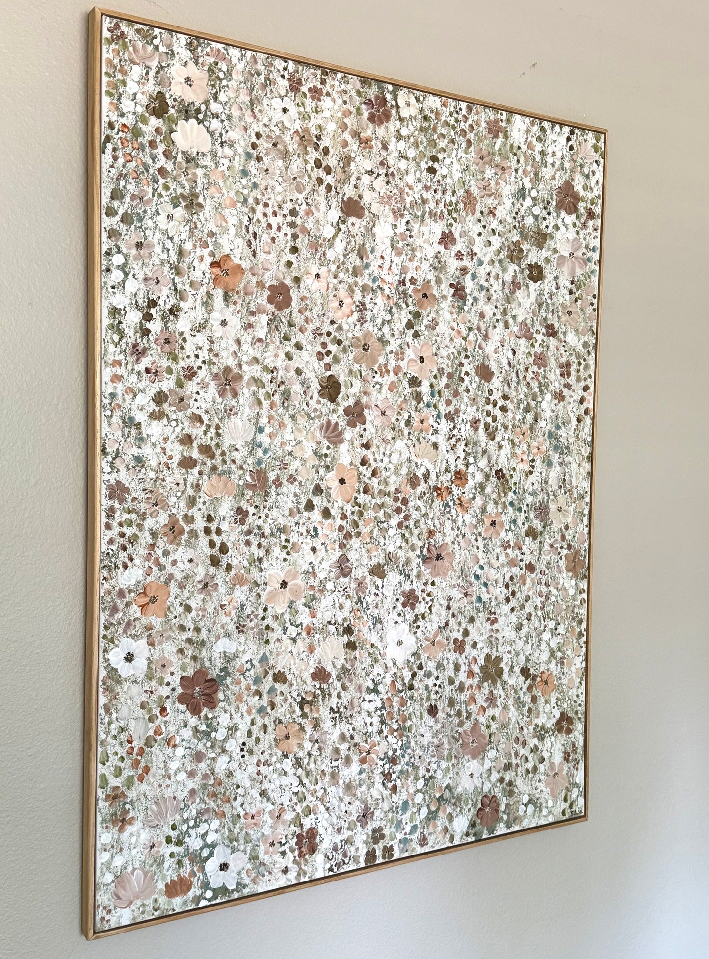 Neutral Whimsical Wildflowers - Original Painting