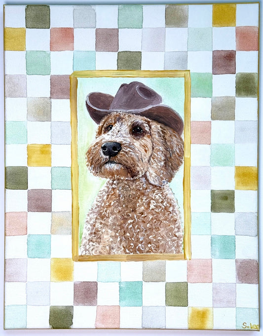 Cowboy Goldendoodle - Original Painting
