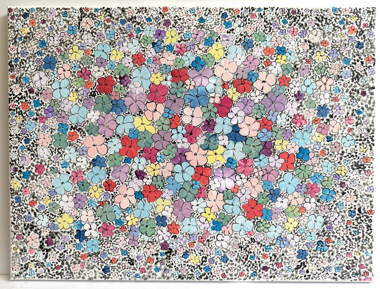 Retro Flower Confetti - Original Painting