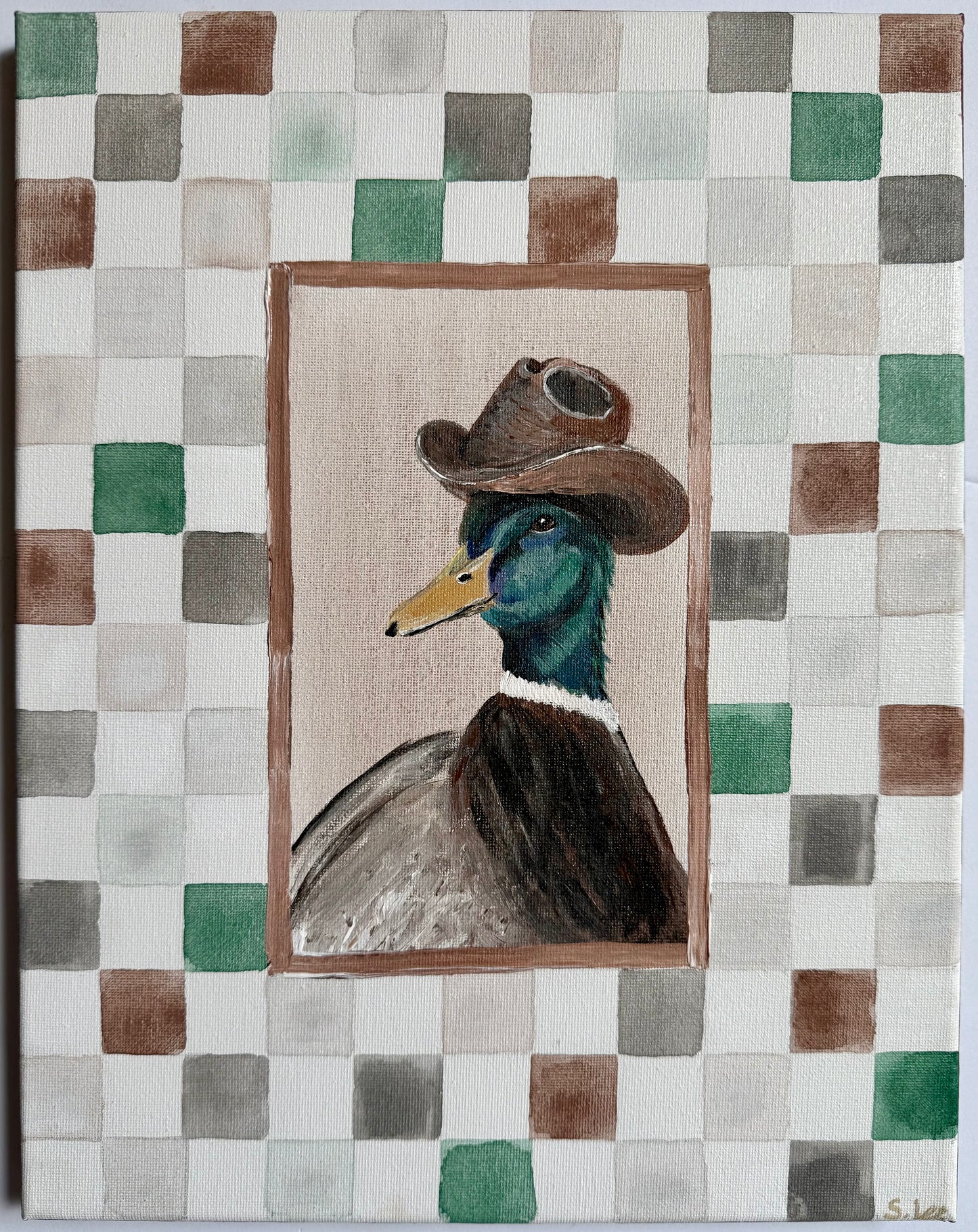 Cowboy Mallard Duck - Original Painting
