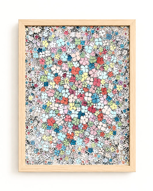 Retro Flower Confetti - Fine Art Paper Print