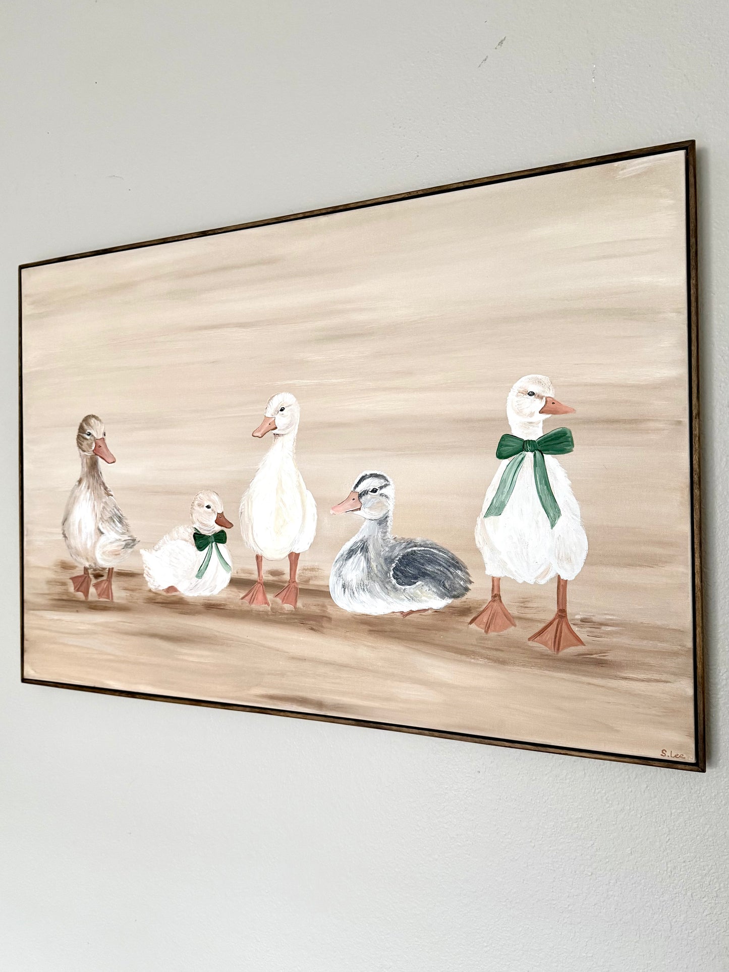 Cottagecore Storybook Ducks - Original Framed Painting