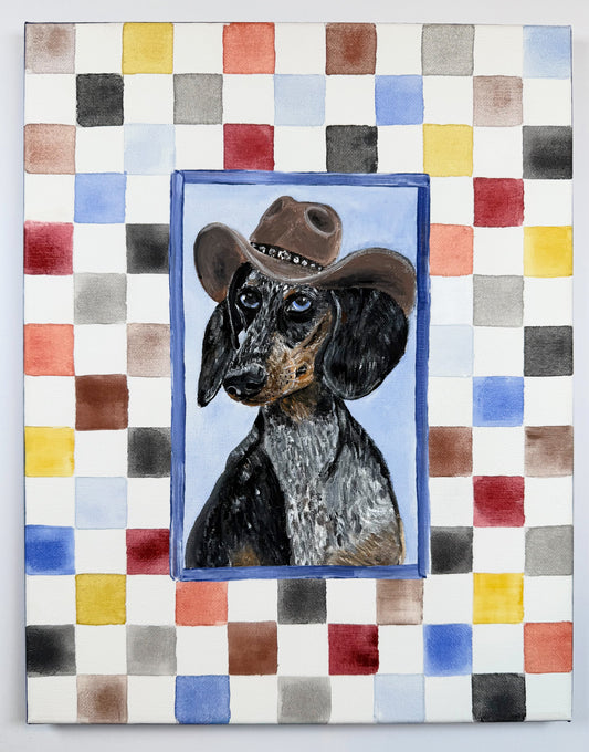 Cowboy Dapple Dachshund - Original Painting