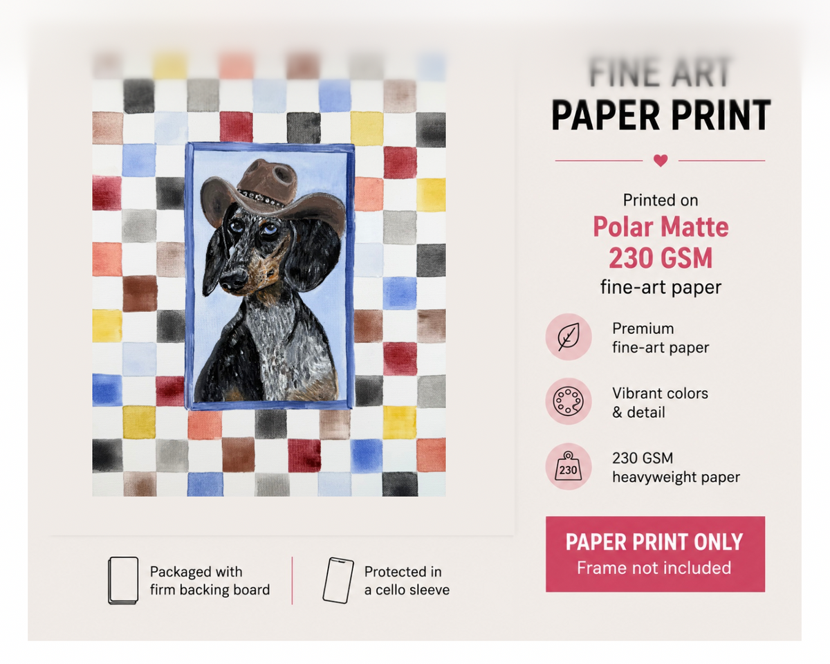 Cowboy Dapple Dachshund - Fine Art Print